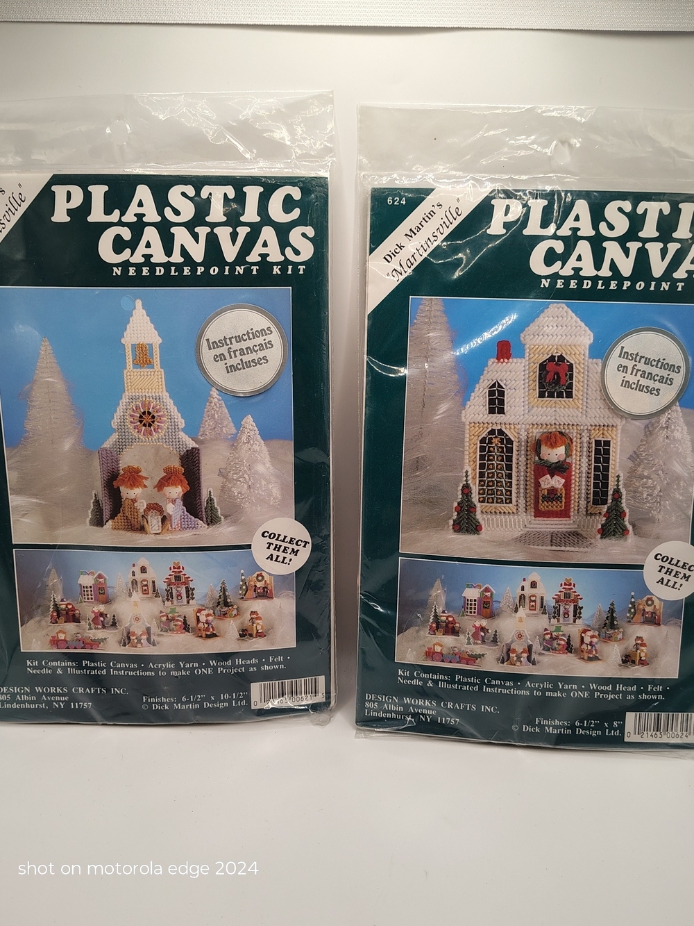Vintage Dick Martin Martinsville Plastic Canvas Needlepoint Kits Lot of 2